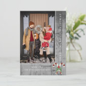 Rustikale Candy Canes Weihnachten | Graue Fotokart (Stehend Vorderseite)