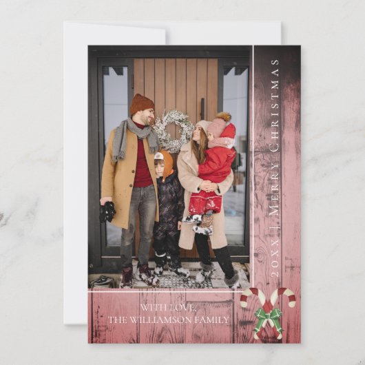 Rustikale Candy Canes Weihnachten | Rosa (Vorderseite)