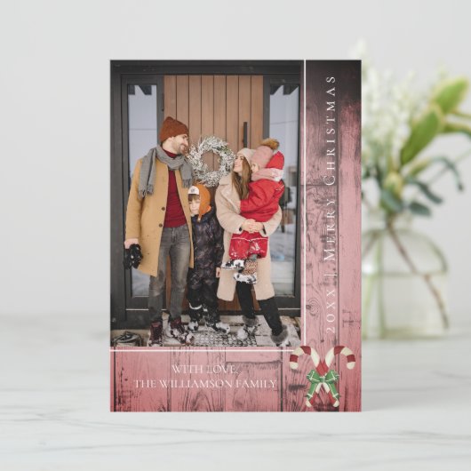 Rustikale Candy Canes Weihnachten | Rosa (Stehend Vorderseite)