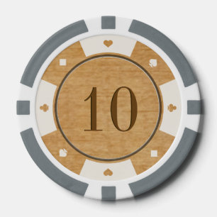 Rustikale Casino-Pokerchips aus Eichenholz Pokerchips