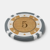 Rustikale Casino-Pokerchips aus Eichenholz Pokerchips (Einzeln)