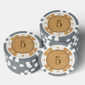Rustikale Casino-Pokerchips aus Eichenholz Pokerchips (Stapel)