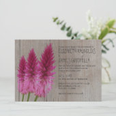 Rustikale Celosia Hochzeit Einladungen (Stehend Vorderseite)