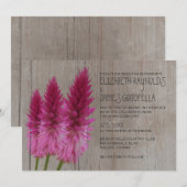 Rustikale Celosia Hochzeit Einladungen (Vorne/Hinten)