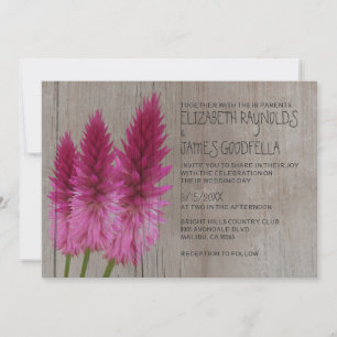 Rustikale Celosia Hochzeit Einladungen