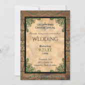 Rustikale Celtic Claddagh Hochzeit Einladung (Vorderseite)