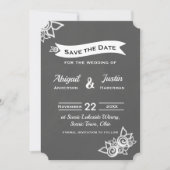 Rustikale Chalk Style Save the Date Karte (Vorderseite)