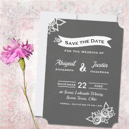 Rustikale Chalk Style Save the Date Karte