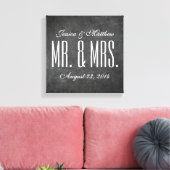 Rustikale Chalkboard-Art Hochzeitstil-Leinwand Leinwanddruck (Insitu (Wohnzimmer))