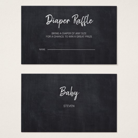 Rustikale Chalkboard Babydusche Windelwaschkarten (Vorne & Hinten)