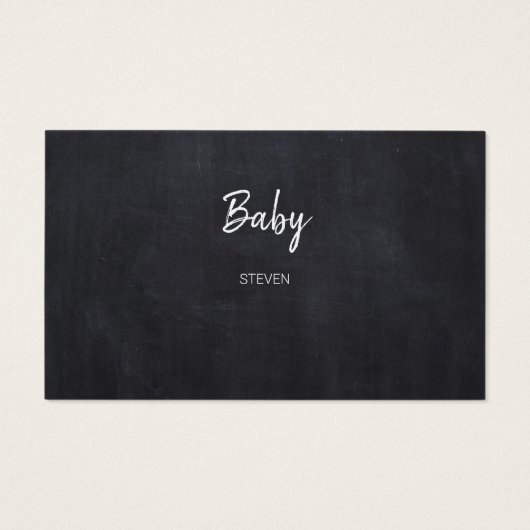 Rustikale Chalkboard Babydusche Windelwaschkarten (Rückseite)