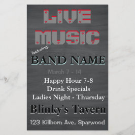 Rustikale Chalkboard Bar Taverne Live Music 2 Flyer