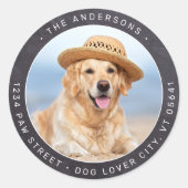 Rustikale Chalkboard Foto Rücksendeadresse Runder Aufkleber (Vorderseite)