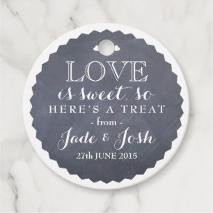 Rustikale Chalkboard Gastgeschenk Hochzeit Leckere Geschenkanhänger
