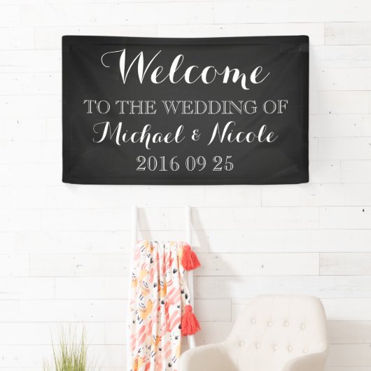 Rustikale Chalkboard Hochzeit Willkommenszeichen n Banner (Insitu)