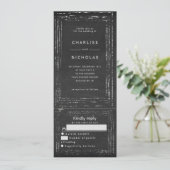 Rustikale Chalkboard-Hochzeitseinladung w uAwg Einladung (Stehend Vorderseite)