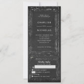 Rustikale Chalkboard-Hochzeitseinladung w uAwg Einladung (Vorderseite)