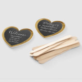 Rustikale Chalkboard-Imitate Gold Wedding Heart Wi Fächer (Non-assembled)