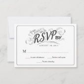 Rustikale Chalkboard Script Art UAWG Wedding Antwo RSVP Karte (Vorderseite)