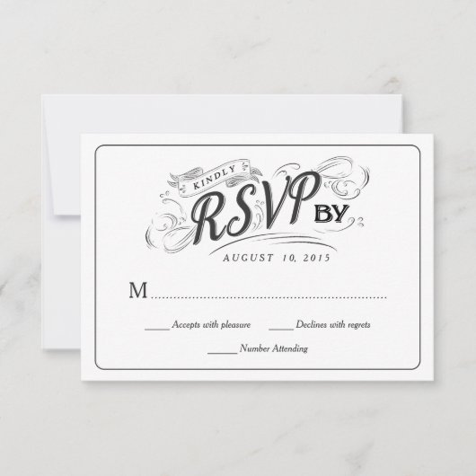 Rustikale Chalkboard Script Art UAWG Wedding Antwo RSVP Karte (Vorderseite)