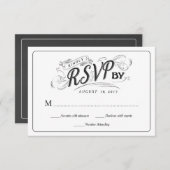 Rustikale Chalkboard Script Art UAWG Wedding Antwo RSVP Karte (Vorne/Hinten)