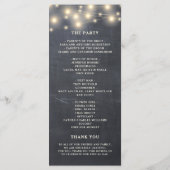 Rustikale Chalkboard String Light Wedding Programm (Rückseite)