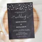 Rustikale Chalkboard String Lights County Wedding Einladung