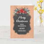 Rustikale Chalkboard Tante Frohe Weihnachten Karte (Gelbe Blume)