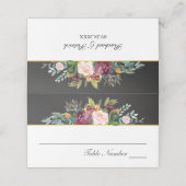 Rustikale Chalkboard- und Blumenhochzeit Platzkarte (Außenseite Aufgefaltet)