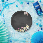 Rustikale Chalkboard Vintage Blumenhochzeit Pappteller (Party)
