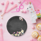 Rustikale Chalkboard Vintage Blumenhochzeit Pappteller (Party)
