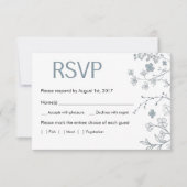 Rustikale Chalky Blue & White Floral RSVP Karte (Vorderseite)