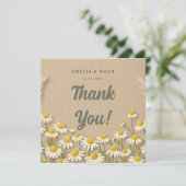 Rustikale Chamomile Hochzeit Danke Karte (Stehend Vorderseite)