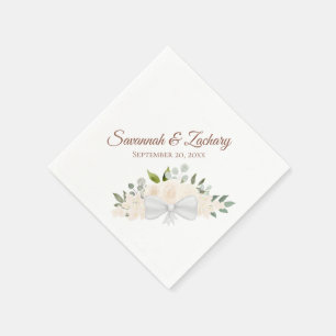 Rustikale Champagner-Pfirsichfarben Blumenzehen Serviette