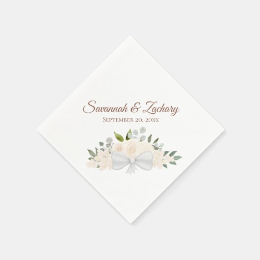 Rustikale Champagner-Pfirsichfarben Blumenzehen Serviette (Ecke)