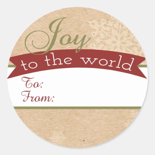 Rustikale Charm Joto to the World Holiday Geschenk Runder Aufkleber (Vorderseite)