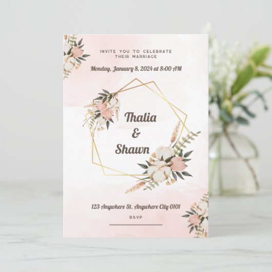 Rustikale Charm Wedding Einladung (Stehend Vorderseite)