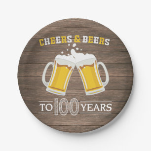 Rustikale Cheers und Biere bis 100 Jahre Papierpla Pappteller