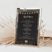 Rustikale Cheers Whiskey Shot Themed 12x18 Drink M Menükarte