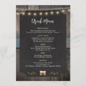 Rustikale Cheers Whiskey Shot Themed 12x18 Drink M Menükarte (Vorderseite)