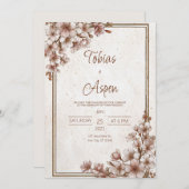 Rustikale Cherry-Blossom-Hochzeit Einladung (Vorne/Hinten)