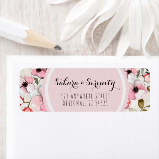 Rustikale Cherry Blossom Sakura Rücksendeadresse (Insitu)