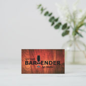 Rustikale Cherrywood Event Barkeeper Business Card Visitenkarte (Stehend Vorderseite)