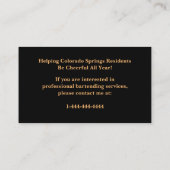 Rustikale Cherrywood Event Barkeeper Business Card Visitenkarte (Rückseite)