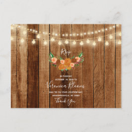 Rustikale Chic Barn Wood Post Card RSVP Card Postkarte