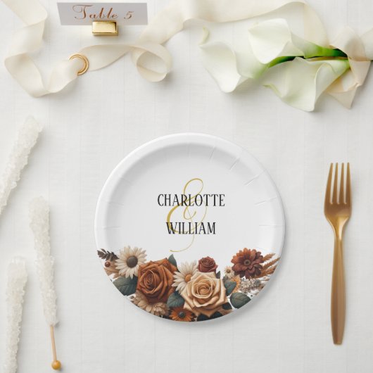 Rustikale Chic Blumenhochzeit  Pappteller (Hochzeit)