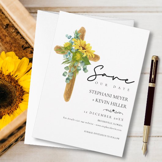 Rustikale Chic Boho Sonnenblumenkreuz Hochzeit Save The Date