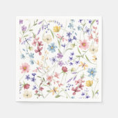 Rustikale Chic Bunte Wildblumen Party Serviette (Vorderseite)