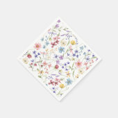 Rustikale Chic Bunte Wildblumen Party Serviette (Ecke)