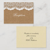 Rustikale Chic Burlap- und Spitzenlandhochzeit Begleitkarte (Vorne/Hinten)
